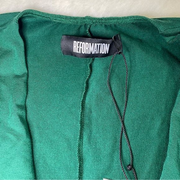 NWT Reformation Aria Tie Front Maxi Dress in Emerald - Size S - Picture 8 of 15